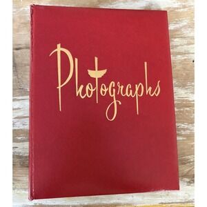 Vintage National Photographs photo album red loose leaf binder 12 ring 1960's